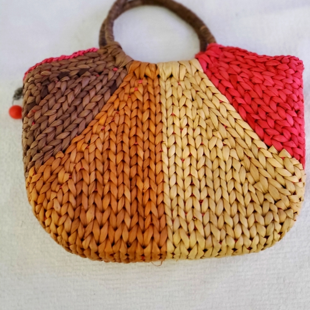 Women Multicolored Straw Handbag